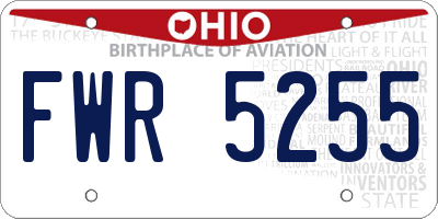 OH license plate FWR5255
