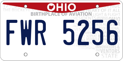 OH license plate FWR5256