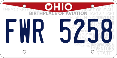 OH license plate FWR5258