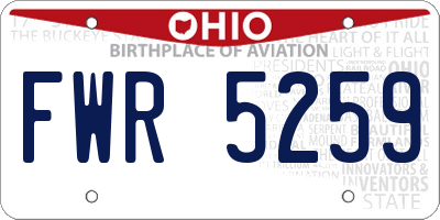 OH license plate FWR5259
