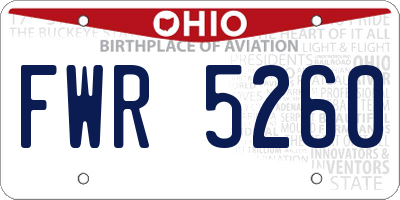 OH license plate FWR5260