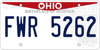 OH license plate FWR5262