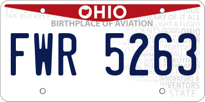 OH license plate FWR5263