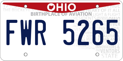 OH license plate FWR5265