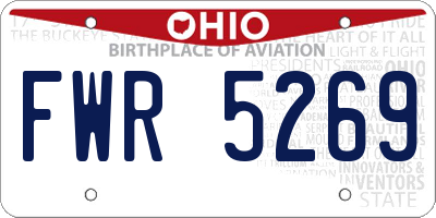 OH license plate FWR5269