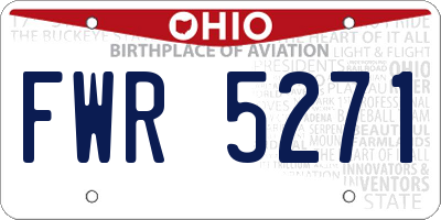 OH license plate FWR5271