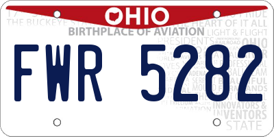 OH license plate FWR5282