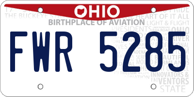 OH license plate FWR5285