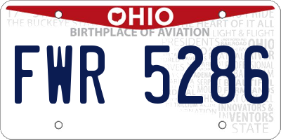 OH license plate FWR5286