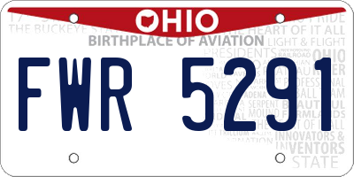 OH license plate FWR5291