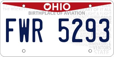 OH license plate FWR5293