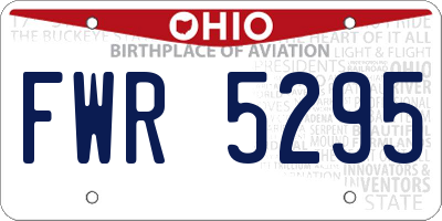 OH license plate FWR5295