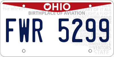 OH license plate FWR5299
