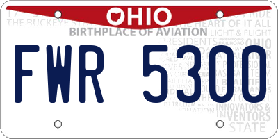 OH license plate FWR5300