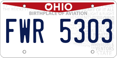 OH license plate FWR5303