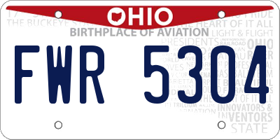 OH license plate FWR5304