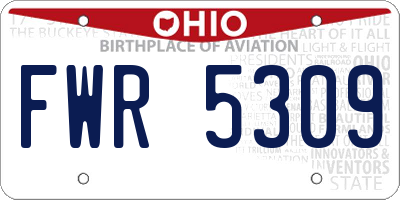 OH license plate FWR5309