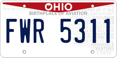 OH license plate FWR5311