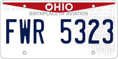 OH license plate FWR5323