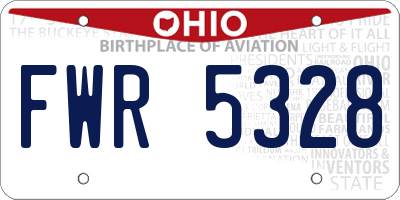 OH license plate FWR5328