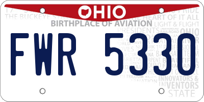 OH license plate FWR5330