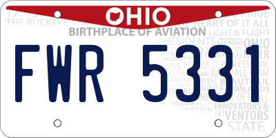 OH license plate FWR5331