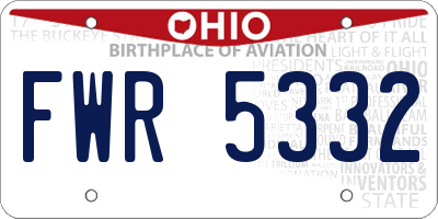 OH license plate FWR5332