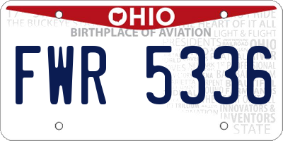 OH license plate FWR5336