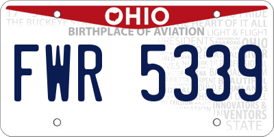 OH license plate FWR5339