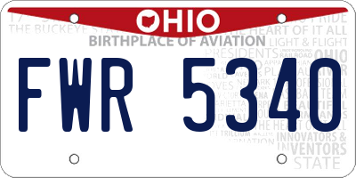 OH license plate FWR5340