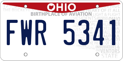 OH license plate FWR5341