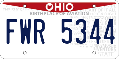 OH license plate FWR5344
