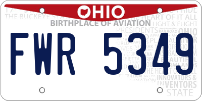 OH license plate FWR5349