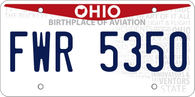 OH license plate FWR5350