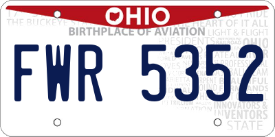 OH license plate FWR5352