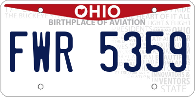 OH license plate FWR5359