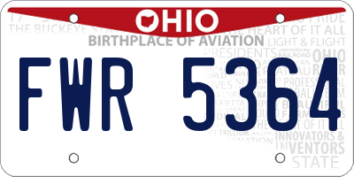 OH license plate FWR5364