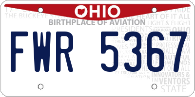 OH license plate FWR5367
