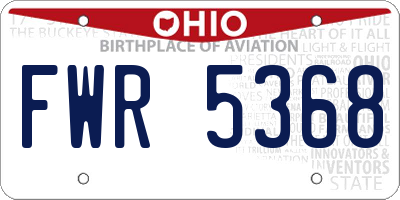 OH license plate FWR5368