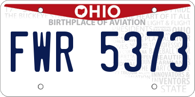 OH license plate FWR5373