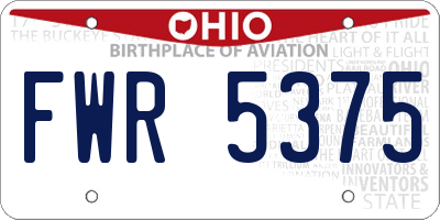 OH license plate FWR5375