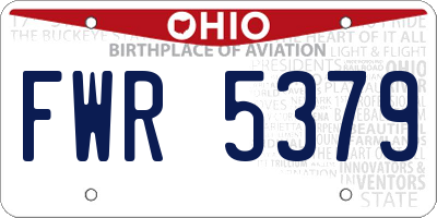 OH license plate FWR5379