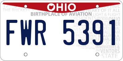 OH license plate FWR5391