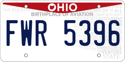 OH license plate FWR5396
