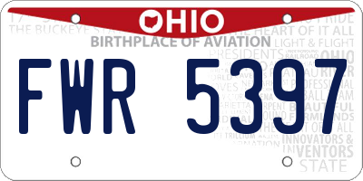 OH license plate FWR5397