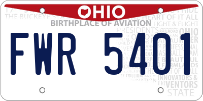OH license plate FWR5401