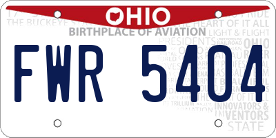 OH license plate FWR5404