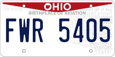 OH license plate FWR5405