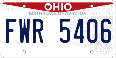 OH license plate FWR5406