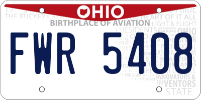 OH license plate FWR5408